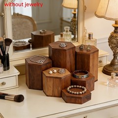 Wooden 6pcs Hexagon Risers for Display Jewelry And Additions Display Stand