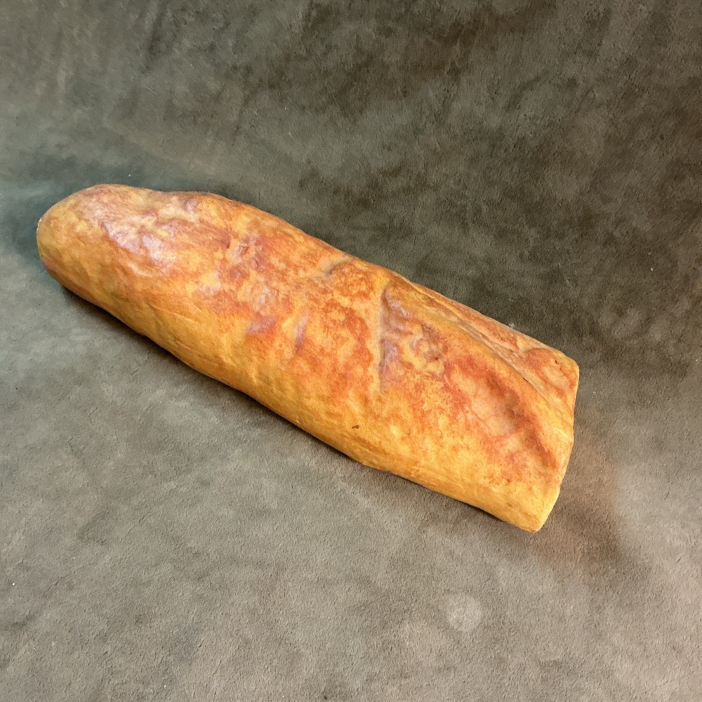Vintage Faux Bread/Styrofoam Painted French Baguette Half Size Design