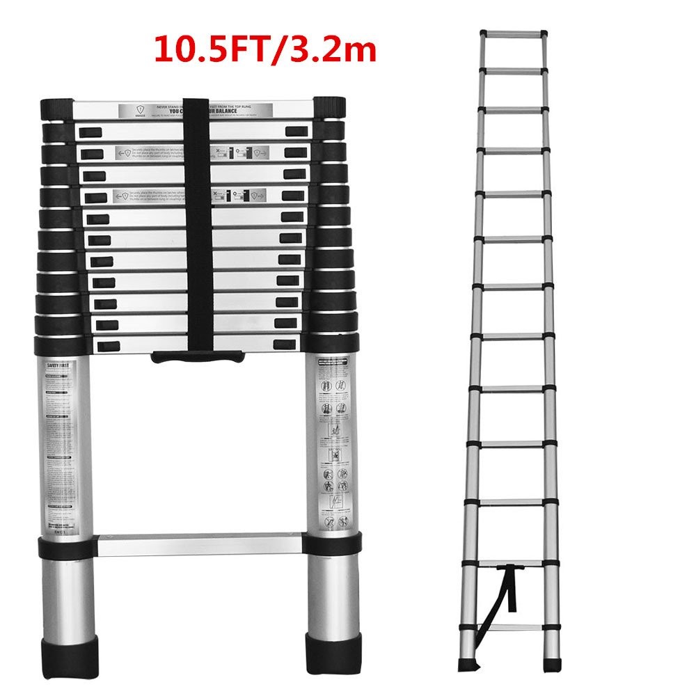 ALL-CARB 10.5/12.5/14.5FT Step Ladder Aluminum Telescoping Extension Ladders