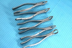 SET OF 5 GERMAN STAINLESS STEEL DENTAL EXTRACTING EXTRACTION FORCEPS A+ QUALITY