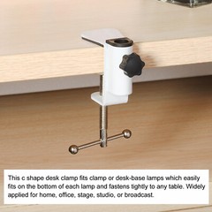 0.47″ Mount Dia. Universal C-Clamp Table Lamp Mic Arm Desk Clamp, White