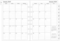 Monthly Planner Refill 5-1/2 x 8-1/2 Two Pages Per Classic/Size 4 2024-2025
