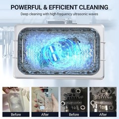 3.2L Digital Ultrasonic Cleaner with Heater，40kHz & 120W Cleaning System Timer