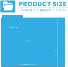 8/30/120 Pack Colored File Folders, 1/3 Cut Tab Letter Size 8.5″ x 11″ Manila
