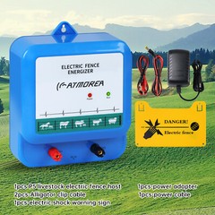 ATMOREA 4.5J 12KV AC Powered Fence Charger Up to 12KM Electric Fence Energizer