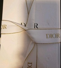 DIOR Flower Embossed White/Gold Blank Notebook Diaries Limited Edition w/Ribbon