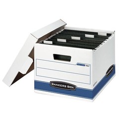 Bankers Box 4 Pack HANG’N’STOR Medium-Duty File Storage Boxes, FastFold, Lift…