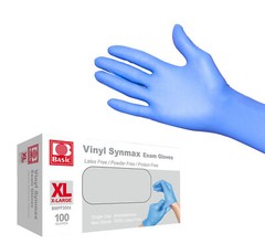Basic 1000 PCS Blue Vinyl Exam Gloves XL-SIZE