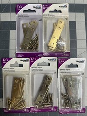 5-pack lot 4/PC NATIONAL HARDWARE N191-007 MENDING BRACE 3″ X 5/8″ Satin BRASS