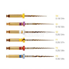 AZDENT Dental Endodontic Gold Taper NITI Rotary Files Engine Use 25mm 6PCS/Packs