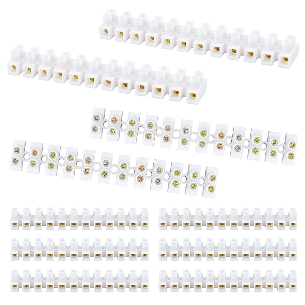 ERKOON 10/20 Pack Terminal Block, 12-Position Dual Row Terminal Strip Screw T…