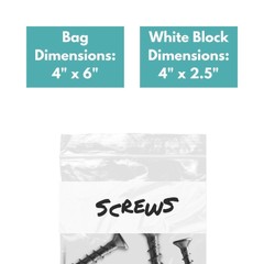 2 Mil 4″x 6″ Reclosable Bag Writeable White Block Water-Resistant 10000 Pcs