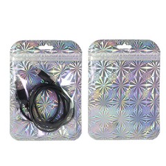Holographic Silver Waterproof Zipper Bags for Samsung Galaxy Smartphone Chargers
