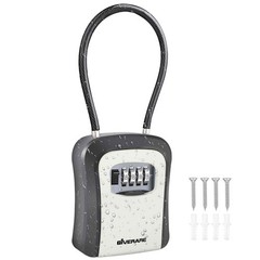 Key Lock Box, 4 Digits Combination Lockbox, Resettable Wall Mount Waterproof …