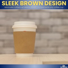 Coffee Cup Sleeves 8 oz, Disposable Insulated Kraft Paper (50-Pack)