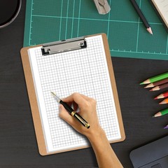 A5 Unpunched Grid Refill Paper – Graph 5.8″ x 8.3″, Blue,Clear,White