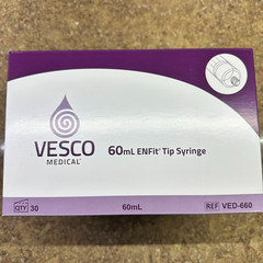 New Sealed Vesco Medical ENFIT Tip Syringe 60ML VED-660 Box of 30