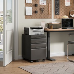 3 Drawer File Cabinet with Lock,Office Under Desk Rolling Filing Cabinet Storage