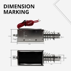 DC12V 2A 65N 20mm Linear Solenoid Actuator Push Pull Type Ele Model: 1564B-12V