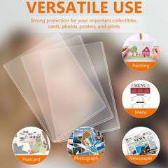 6PCS 6″ x 9″ Rigid Print Protectors Clear Hard Plastic Large Card Sleeves for…