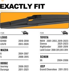 AUTOBOO 12 Inch Rear Wiper Blade Replacement for Toyota Rav4 2001-2023
