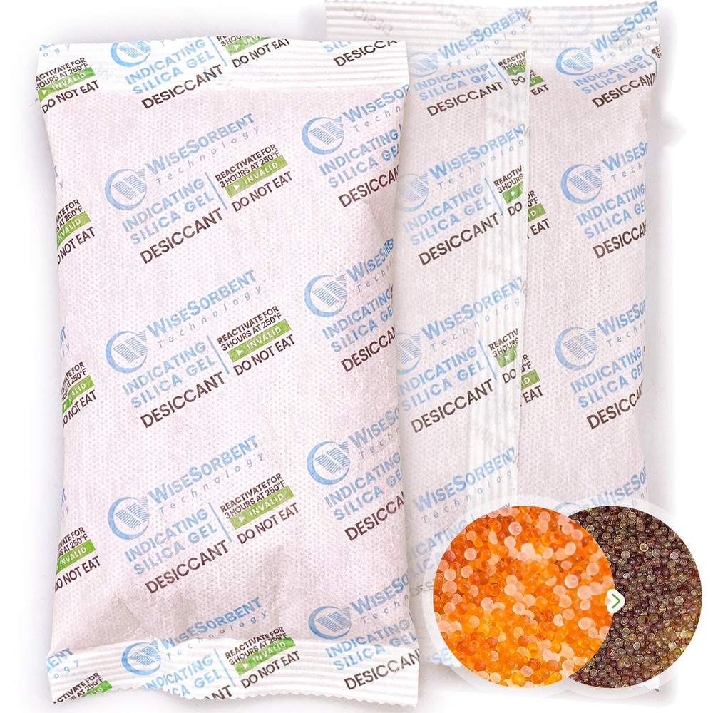 5Pcs 200g Reusable Silica Gel Desiccant Packets, Moisture Absorbers for Storage