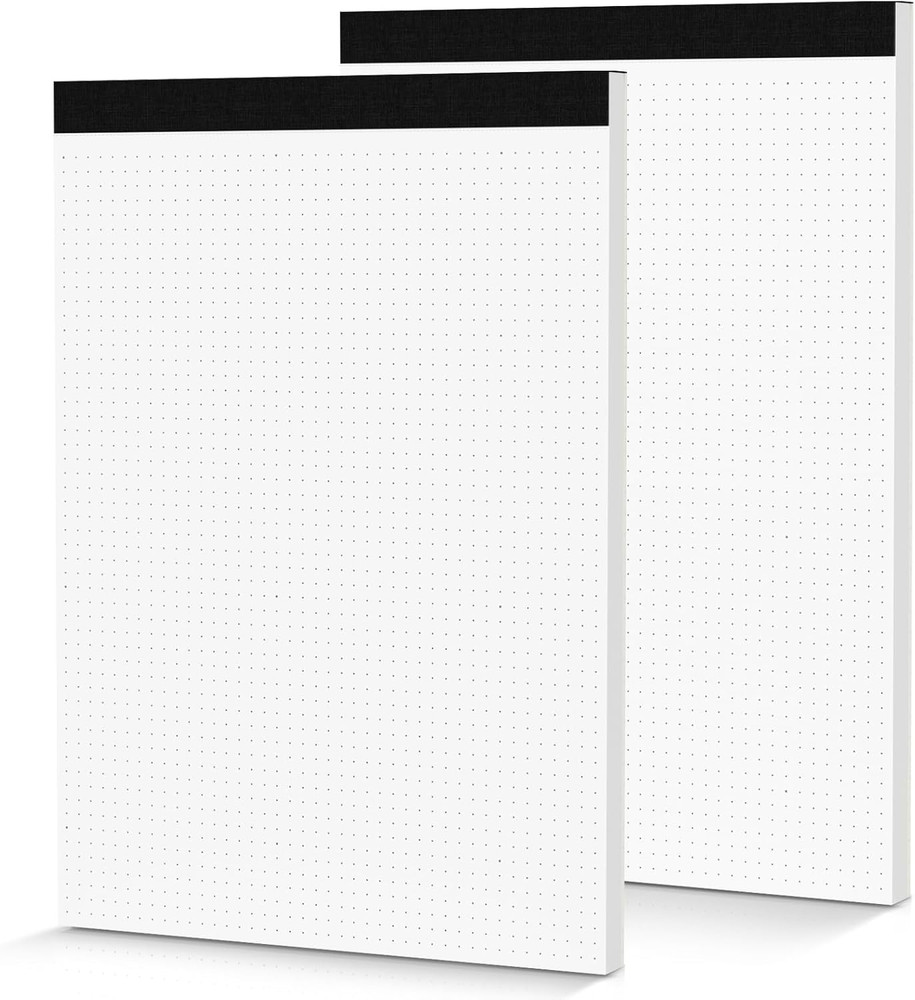 Dot Grid Notepad 8.5 x 11, 2 Pack, 5×5 Dotted Graph Paper 8-1/2 x 11″, Dotted Jo