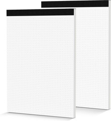 Dot Grid Notepad 8.5 x 11, 2 Pack, 5×5 Dotted Graph Paper 8-1/2 x 11″, Dotted Jo