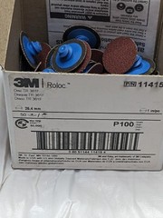 3M Quick-Change Disc: Roloc TR, 1″ Dia, 100 Grit, AO, Coated Qty 50 7100044582