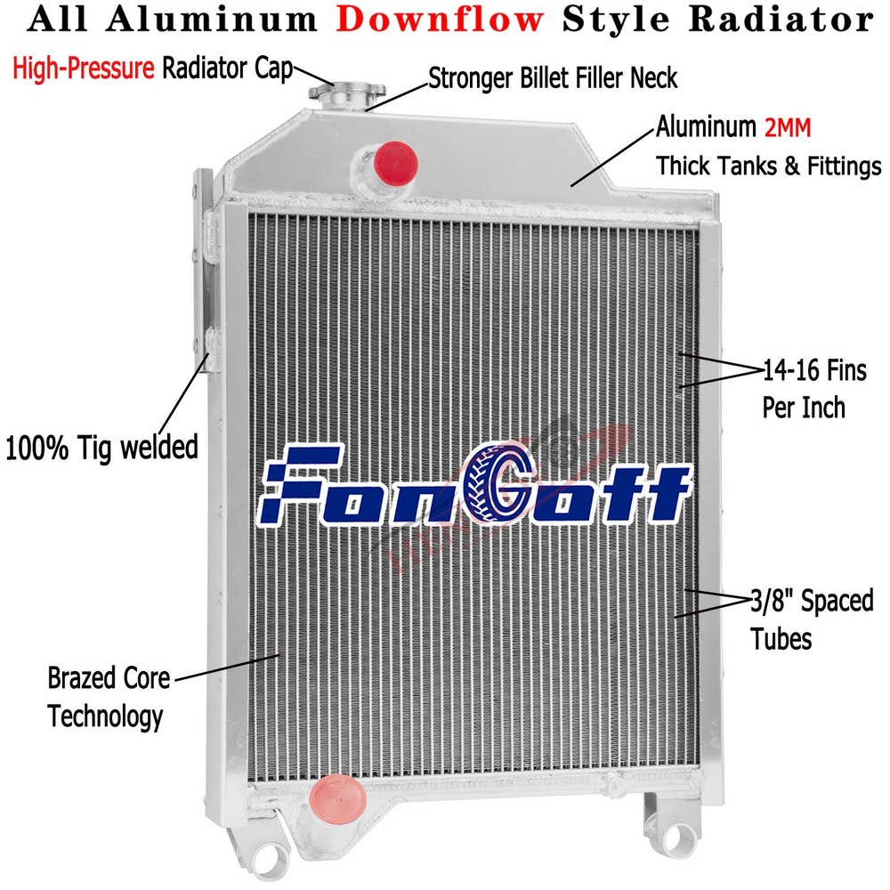 4 Row Radiator Fit John Deere 1640 1641 1840 2040 2140 2141 2350 2550 AL37568