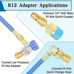 A/C Retrofit Valve Kit Refrigerant Retrofit Valve Set with R12 to R134A Low Side