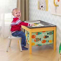 31.5 In. Width Beige 3-In-1 Kids Activity Table with Foldable Water Bin Large Ca