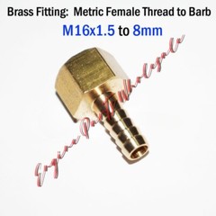 Metric Female Thread M16 M16x1.5 Barb 8mm 5/16 in Adapter Hose Fitting Connector