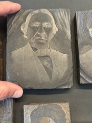 Antique Letterpress Portrait Printing Blocks Lot 5 Printer Cuts