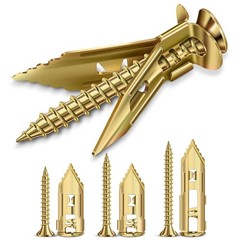 160 Pcs Self Drilling Drywall Anchors with Screws Kit, 3 Sizes Premium Zinc-Pla