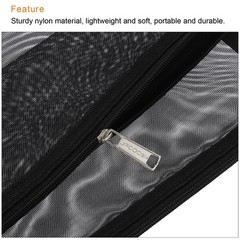 5pcs Mesh Cosmetic Bags, B6 Nylon Zipper Bag Travel Toiletry Pouch Black