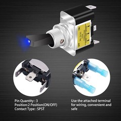 3Pcs LED Light 3Pin Rocker Toggle ON/OFF Switch 30A 12V Marine Car Boat ATV US