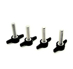 1/4″-20 x 1″ Thumb Screws T Bolts Black Tee Wing Hand Knob 4 Pack Stainless
