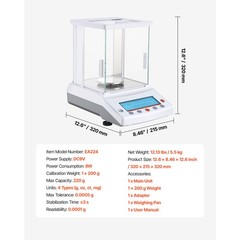 Uimoso Analytical Lab Scale 220g Capacity 0.0001g Precision, 4 Measurement Units