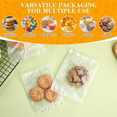 100 Pcs 5×7 Inch Semi-Transparent Heat Seal Bags for Cookies,Matte Cookie Sle…