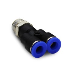 5 Pack, Y Pneumatic Fitting, Push Connect 1/4″ Tube to 3/8″NPT