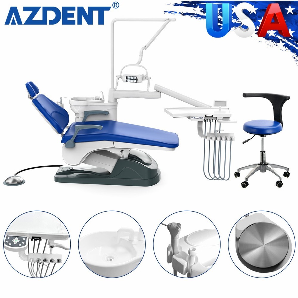 TUOJIAN Dental Unit Chair Computer Controlled DC Motor PU Hard Leather +Stool