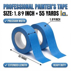 Painters Tape 2 Inch Wide（ 1.89 in. x 55 Yds）, 6 Rolls – Blue Masking Tape fo…