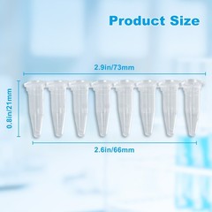 0.2ml-8-Strip PCR Tubes, Individual type with attached cap, flat-top Clear