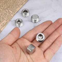 5 PCS 3/8″ NPT Male Pipe Plug Stainless Steel Pipe Plug Fitting Set Hex Counter