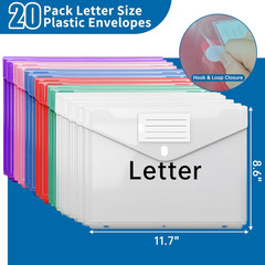 Binder Folders Organizer with 20 Pack Heavyweight Plastic Pockets,Fireproof File