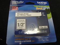 2 pack Brother P-Touch TZe-231 BLACK ON WHITE Label Tape / Ptouch TZ231 PT-1880