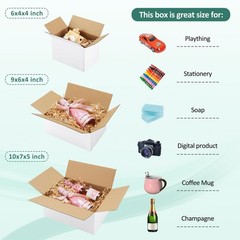 Eupako 30 Pack Small Shipping Boxes 6x4x4 & 9x6x4 & 10x7x5 Inches, White