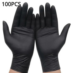 100/50/20PCS Black Nitrile Gloves Thickened Black Nitrile Gloves for Cleaning Ha