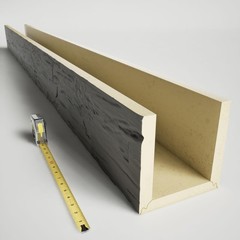 6″W x 6″H x 18’L 3-Sided (U-Beam) Hand Hewn Endurathane Faux Wood Ceiling Beam